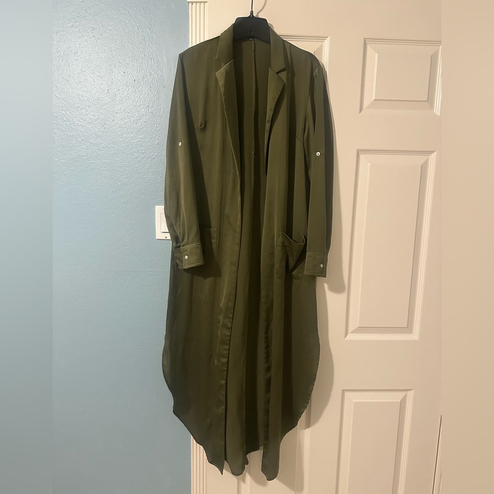 Olive Green Longline Coat